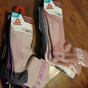 Reebok Pink and Purple Ankle Socks